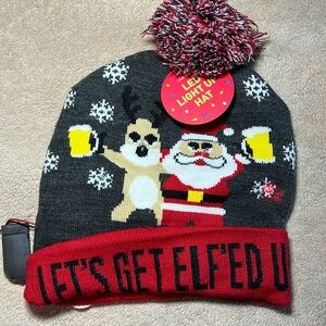 NWT “Let’s Get Elfed Up” LED Winter Hat